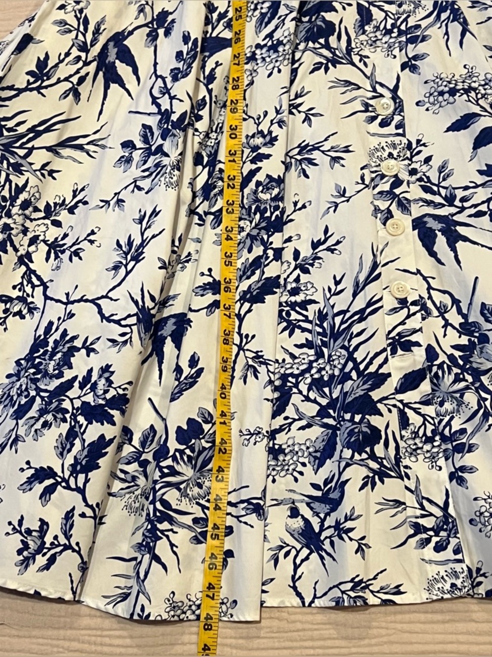 The J. Peterman Company Toile de Jouy Kentucky Derby Dress Blue & White Sz 10 - Picture 12 of 12